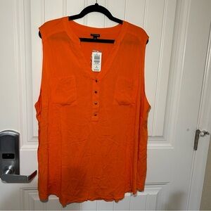NWT Torrid Harper Flame Red Short Sleeve Lenny Tank Top Size 3X